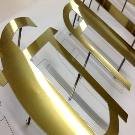 Gold Stainless Steel Flat Cut Letters