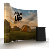 Curved Pop Up Display (single sided) Including Lights & Case with Table Top!