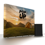 Straight Pop-Up Exhibition Display Stand with Case, Table Top and Spotlights