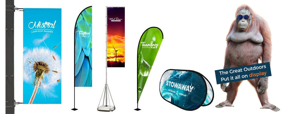 outdoor display advertising flags banners